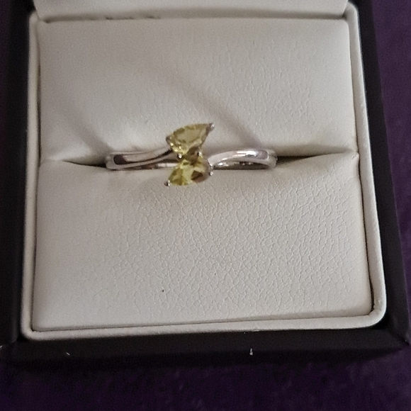 AAA Canary Tourmaline Bypass Ring In 925 Sterling Silver